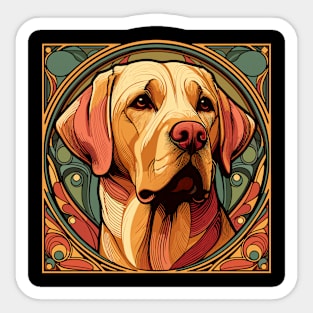 Golden Retriever Dog Art Nouveau Style Sticker